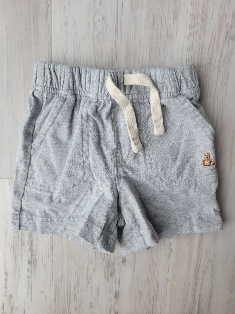 Baby Gap 2 pair shorts heathered gray and tan size 6-12 months